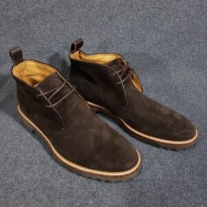 GREATS Chukka Boots Mens 12 Dark Brown Suede Made in Italy Lug Sole Desert